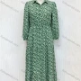 Wholesale Women's Lapel Puff Sleeve Ditsy Floral Button Closure Maxi Dress preview