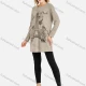 Wholesale Women's Casual Round Neck Eiffel Tower Print Long Rib-Knit Tunic 2# Clothing Wholesale Market Liuhua