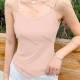 Wholesale Women's Casual Plain Ribbed Slim Fit Cami Top Light Pink Clothing Wholesale Market Liuhua