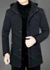 Wholesale Men's Casual Plain Hooded Long Sleeve Button Down Puffer Coat - Liuhuamall