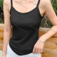 Wholesale Women's Casual Plain Ribbed Slim Fit Cami Top Black Clothing Wholesale Market Liuhua