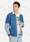 Wholesale Men's Fashion Collared Splicing Dual Pocket Denim Jacket With Patch Pocket - Liuhuamall