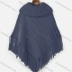 Wholesale Women's Casual Plain Cable Knit Fringe Trim Cape Poncho 515# Clothing Wholesale Market Liuhua