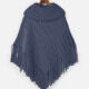 Women's Casual Plain Cable Knit Fringe Trim Cape Poncho 515# Clothing Wholesale Market -LIUHUA