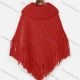 Wholesale Women's Casual Plain Cable Knit Fringe Trim Cape Poncho 517# Clothing Wholesale Market Liuhua