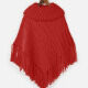 Women's Casual Plain Cable Knit Fringe Trim Cape Poncho 517# Clothing Wholesale Market -LIUHUA