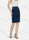 Wholesale Women's Casual Plain Patch Pockets Pencil Skirt - Liuhuamall