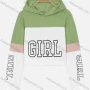 Wholesale Women's Casual Letter Print Splicing Colorblock Cropped Long Sleeve Drawstring Hoodie preview