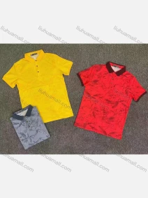 Wholesale Men's Casual 100% Cotton Leaf Print Short Sleeve Polo Shirt M80423#, LIUHUA CLOTHING WHOLESALE