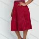Wholesale Women's Casual Plus Size High Waist Belted Plain Pleated Skirt With Belt 3# Clothing Wholesale Market Liuhua