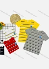 Wholesale Boy's Casual Striped Round Neck Short Sleeve Tee - Liuhuamall