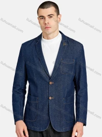 Wholesale Men's Business 100% Cotton Plain Single Breasted Patch Pockets Blazer 81985#, LIUHUA CLOTHING WHOLESALE
