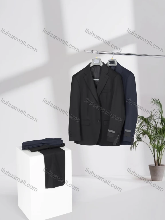 Wholesale Men's Business Lapel Single Breasted Plain Flap Pockets Blazer Jacket & Pants 2 Piece Set A3054#