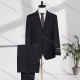 Wholesale Men's Business Lapel Single Breasted Plain Flap Pockets Blazer Jacket & Pants 2 Piece Set A3054# Black Clothing Wholesale Market Liuhua