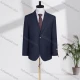 Wholesale Men's Business Lapel Single Breasted Plain Flap Pockets Blazer Jacket A3054# Navy Clothing Wholesale Market Liuhua