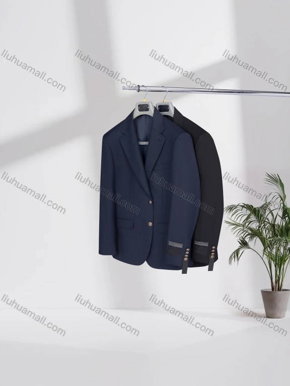 Wholesale Men's Business Lapel Single Breasted Plain Flap Pockets Blazer Jacket A3054#