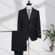 Wholesale Men's Business Lapel Single Breasted Plain Flap Pockets Blazer Jacket & Pants 2 Piece Set D2655# Black Clothing Wholesale Market Liuhua