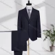 Wholesale Men's Business Lapel Single Breasted Plain Flap Pockets Blazer Jacket & Pants 2 Piece Set D2655# Dark Blue Clothing Wholesale Market Liuhua