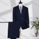 Wholesale Men's Business Lapel Single Breasted Plain Flap Pockets Blazer Jacket & Pants 2 Piece Set D2993# Navy Clothing Wholesale Market Liuhua