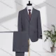 Wholesale Men's Business Lapel Single Breasted Plain Flap Pockets Blazer Jacket & Pants 2 Piece Set X7533# Gray Clothing Wholesale Market Liuhua