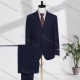 Wholesale Men's Business Lapel Single Breasted Plain Flap Pockets Blazer Jacket & Pants 2 Piece Set X7533# Dark Blue Clothing Wholesale Market Liuhua