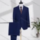 Wholesale Men's Business Lapel Single Breasted Plain Flap Pockets Blazer Jacket & Pants 2 Piece Set X7533# Navy Clothing Wholesale Market Liuhua