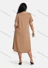 Wholesale Women's Plus Size Elegant Crew Neck Short Sleeve Embroidery Midi Dress - Liuhuamall