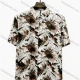 Wholesale In Stock Men's Slim Fit Short Sleeve Shirt with Abstract Ink - Wash Floral Print | Casual Business Shirt Coffee Clothing Wholesale Market Liuhua
