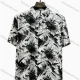Wholesale In Stock Men's Slim Fit Short Sleeve Shirt with Abstract Ink - Wash Floral Print | Casual Business Shirt Black Clothing Wholesale Market Liuhua