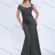 Wholesale Women's Elegant One-Shoulder Evening Gown with Draped Detail and Asymmetrical Embellishments Dark Gray Clothing Wholesale Market Liuhua