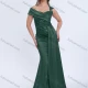 Wholesale Women's Elegant One-Shoulder Evening Gown with Draped Detail and Asymmetrical Embellishments Cadmium Green Clothing Wholesale Market Liuhua