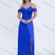 Wholesale Women's Evening Gown with Off-Shoulder Straps and Sequin Detail Blue Clothing Wholesale Market Liuhua