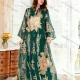 Wholesale Women's Elegant Muslim Appliques Sequin Floral Embroidery Notched Collar Long Sleeve Dubai Abaya Maxi Dress Green Clothing Wholesale Market Liuhua