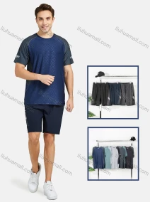 Wholesale Men's Athletic Short Sleeve Colorblock Running T-shirts, LIUHUA CLOTHING WHOLESALE