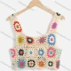 Wholesale Women's Vacation Hollow Out Crochet Crop Cover Up Tank Top 2305# Khaki Clothing Wholesale Market Liuhua