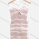 Wholesale Women's Vacation Striped Colorblock Hollow Out Twist Cover Up Cami Dress F125# Pink Clothing Wholesale Market Liuhua