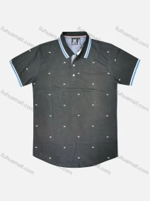 Wholesale Men's Causal Short Sleeve Button Front Allover Print Polo Shirts, LIUHUA CLOTHING WHOLESALE