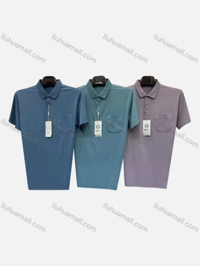 Wholesale Men's Casual Patch Pocket Short Sleeve Polo Shirt