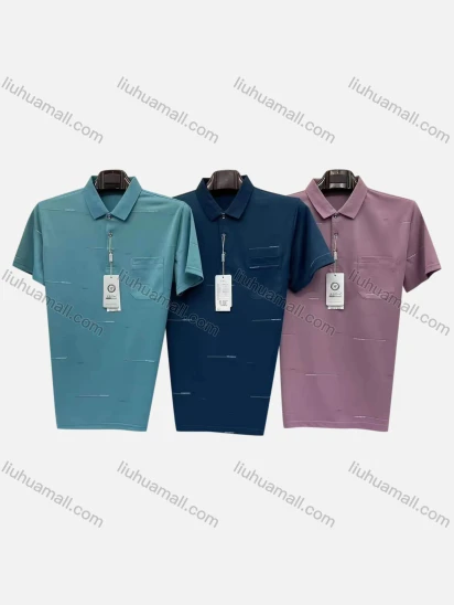 Wholesale Men's Casual Patch Pocket Short Sleeve Polo Shirt