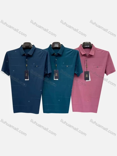Wholesale Men's Casual Patch Pocket Short Sleeve Polo Shirt