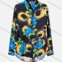 Wholesale Women's Plus Size Fashion Long Sleeve Button Down Floral Print Shirt preview