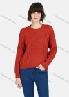 Wholesale Women's Casual Plain Round Neck Long Sleeve Sweater - Liuhuamall