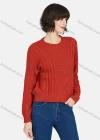 Wholesale Women's Casual Plain Round Neck Long Sleeve Sweater - Liuhuamall