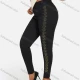 Wholesale Women's Plus Size Plain Rhinestone Elastic Waist Pants Casual High Waist Leggings Black Clothing Wholesale Market Liuhua