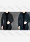 Wholesale Men's Casual Plain Hooded Long Sleeve Button Down Puffer Coat - Liuhuamall