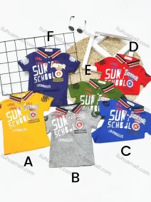 Wholesale Boys Casual Short Sleeve Embroidery Letter Graphic Button Front Polo Shirts, LIUHUA CLOTHING WHOLESALE