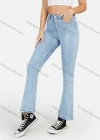 Wholesale Women's Plain High Waist Slant Pocket Flared Leg Casual Jeans - Liuhuamall