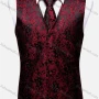 Wholesale Men's Formal Floral Print Silky Waistcoat With Necktie 2-piece Set preview