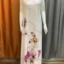 Wholesale Women's Elegant Round Neck Sleeveless Floral Print Pearl Decor Maxi Dress preview