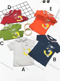 Wholesale Boys Casual Short Sleeve Letter Graphic Button Front Polo Shirts, LIUHUA CLOTHING WHOLESALE